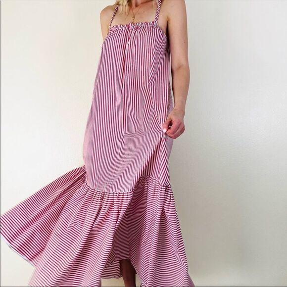 Zara Dresses & Skirts - Zara Striped Criss Back Poplin Cotton Dress